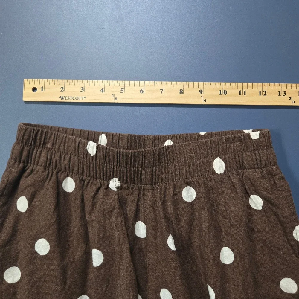 Brown Polka Dot High Rise Straight Comfort Waist Pants Old Navy Womens XS Petite